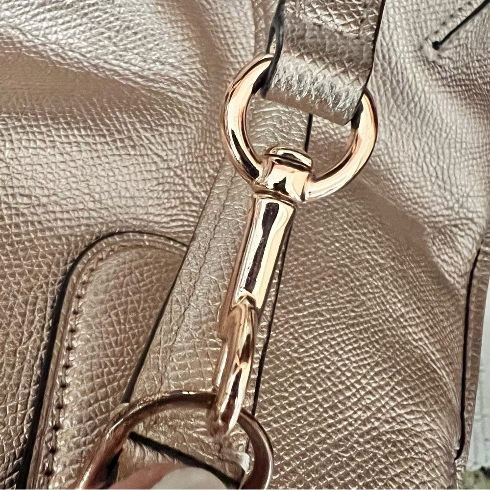 Coach Bag Rose Gold Metallic Leather Prince Street Satchel - Picture 13 of 17